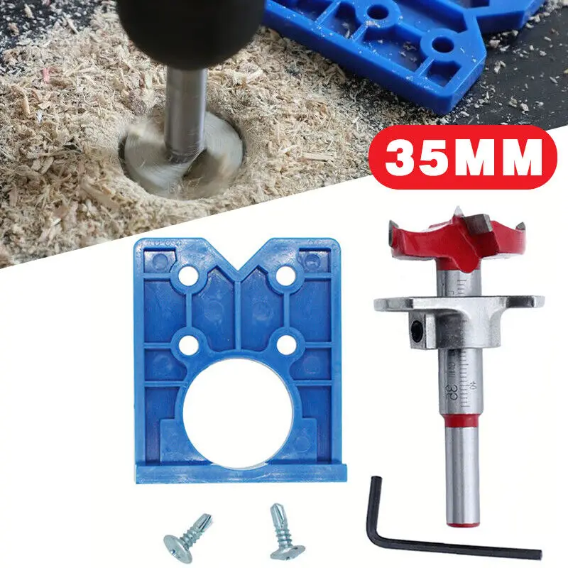 35mm Hinge Hole Jig Drill Guide Set DIY Woodworking Door Hole Opener