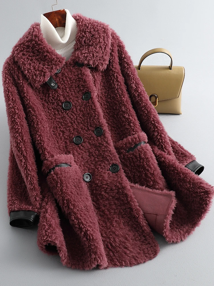 

2023 New Leather and Fur Integrated Women's Pellet Sheep Fleece Coat 2021 Autumn/Winter Mid length Lamb Fur Grass Coat
