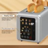 ZCWA Electric Toaster 850W Automatic Breakfast Machine Grill Portable Intelligent Touch Screen Toaster Household Bread Maker 6