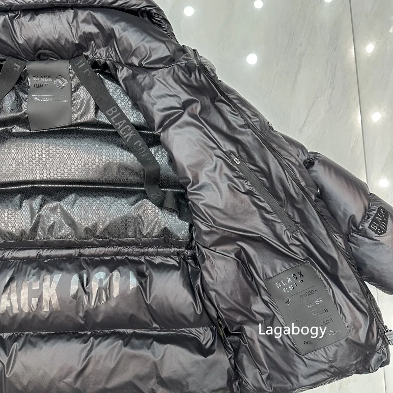 Lagabogy 2025 Black Color Mid-Long Puffer Jacket Winter Women 90% White Duck Down Coat Female Waterproof Thick Warm Hooded Parka