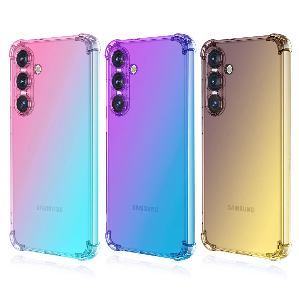 Rainbow Gradient Transparent Shockproof Soft Silicone Phone Case