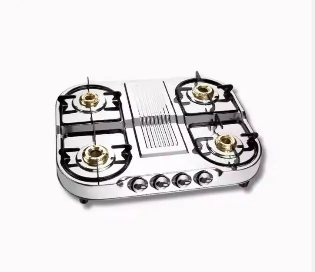 3.0 + 1.75 + 1.75 1.0KW Table 4 Burner Energy-Saving Gas Stove, Tempered Glass Gas Cooker
