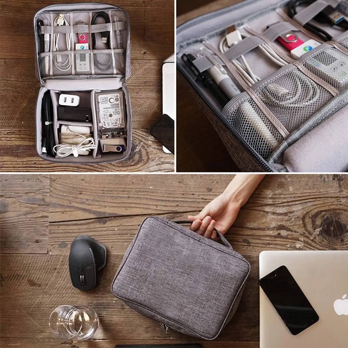 Portable Digital Storage Bag USB Gadget Waterproof Cable Organizer Pouch Digitals Pack Supplies Electronics Devices Accessories 3