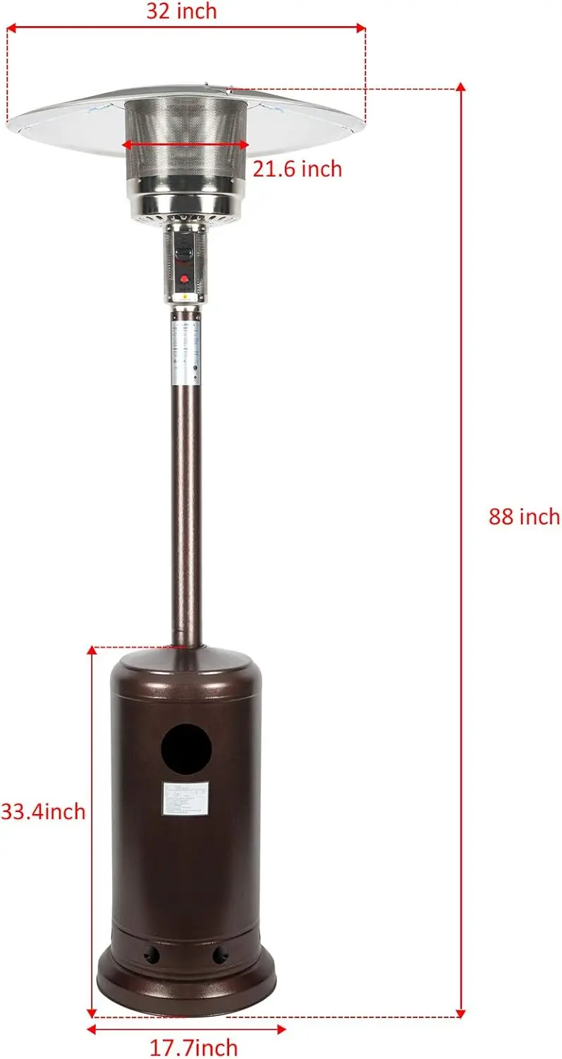 Outdoor Mushroom Heater Patio Propane 48,000 BTU for Outdoor Heating Deck Heater with Umbrella Dome