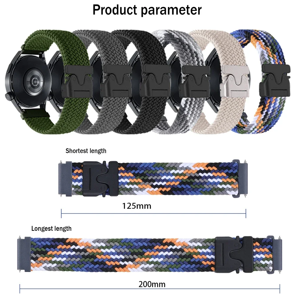 Nylon Woven Sports Strap - Breathable Wristband, 20mm/22mm