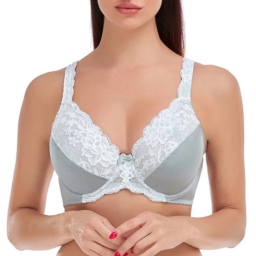 Womens White Lace Bras with Underwire Ultra Thin Soft Push Up Bralettes  Plus Size Everyday Bra Lingerie (Color : Light Skin, Size : 105/46B)