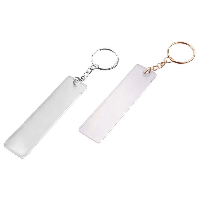 

600Pcs Acrylic Keychain Blank With Rings For Vinyl, Clear Key Chains Rectangle Acrylic Blanks For DIY Crafts And Project