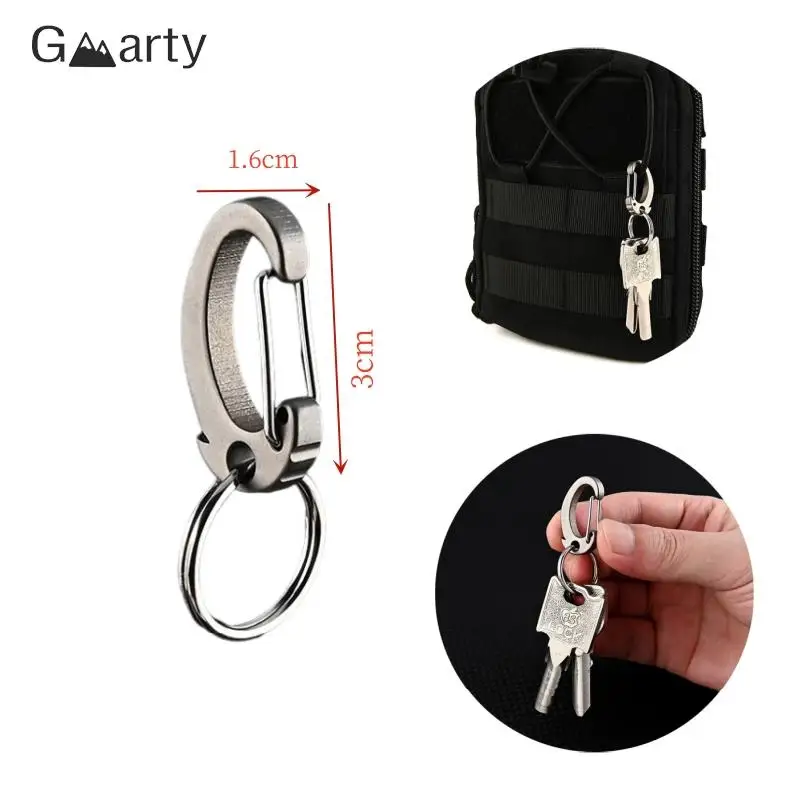 

1Pc Titanium Key Ring Set Released Backpack Hook Titanium Alloy Heavy Duty Carabiner Keychain Quick Release Hooks