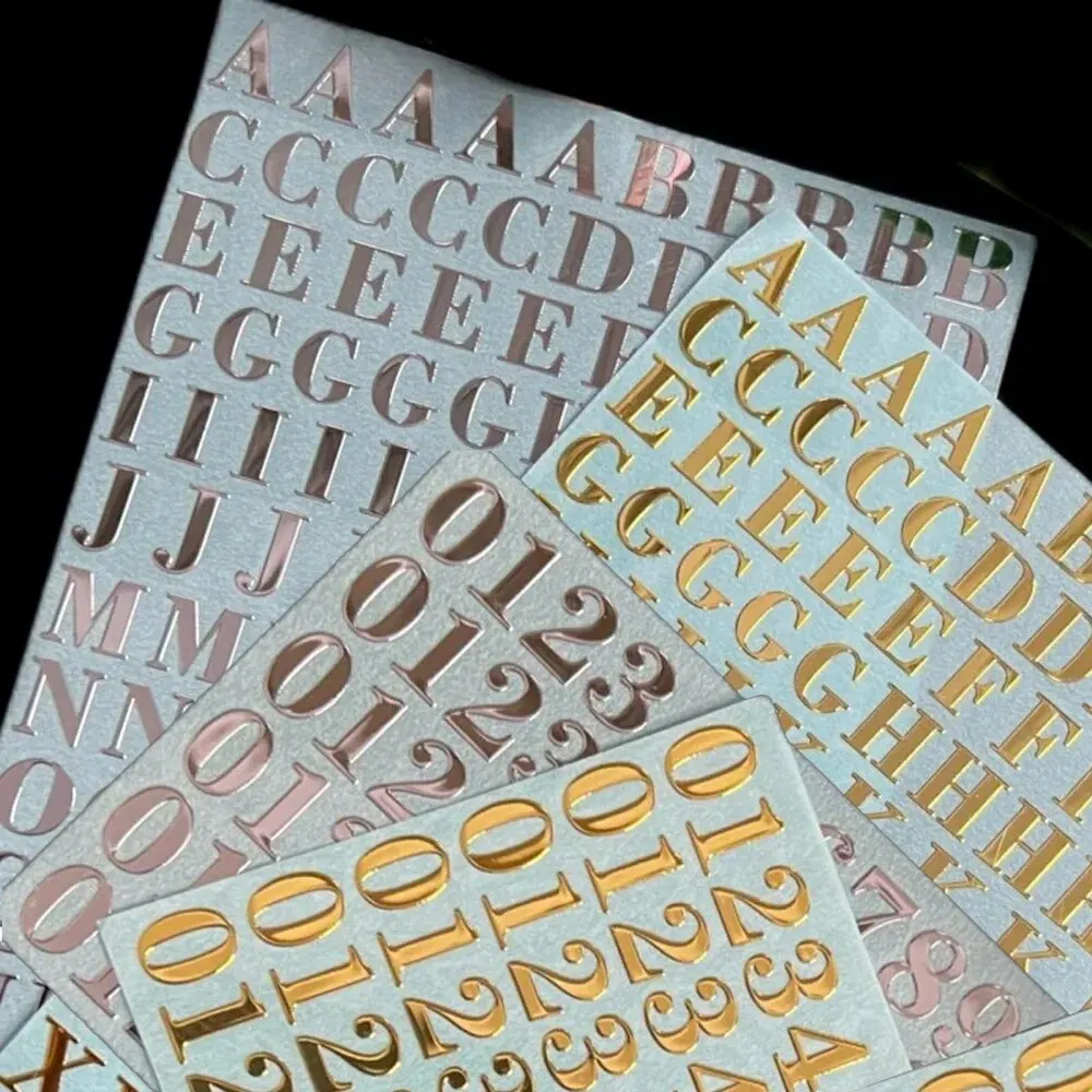 2-hojas-de-pegatinas-de-letras-de-Metal-3D-y-pegatinas-de-n-meros ...