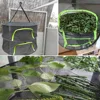 Herbs Drying Net 2 Layers Hanging Basket Folding Rack For Vegetable Flowers Buds Plants Organizer Mesh Dryer Bag With Zipper 6