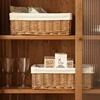 Wicker Woven Storage Basket Handmade Weaving Wicker Baskets Desktop Sundries Organizer Closet Wardrobe Sorting Boxes Supplies 2