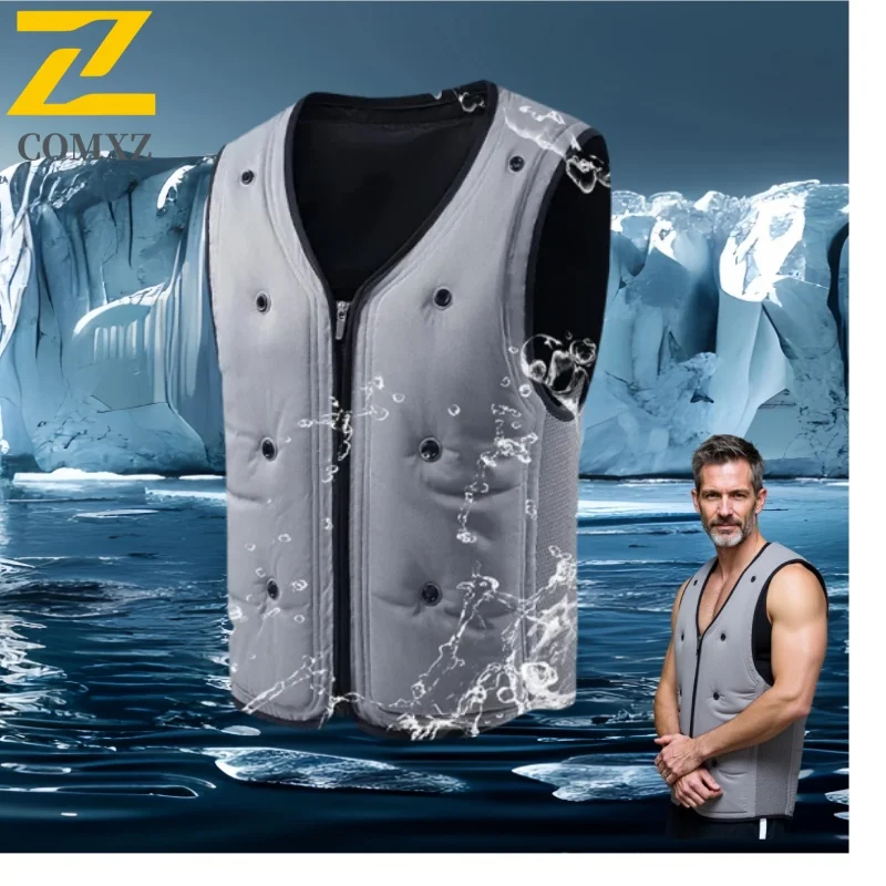COMXZ Men Women Cooling Vest Water Cooling System Outdoor Hiking Fishing Travel Physical Cooling Work Jacket Summer Breathable