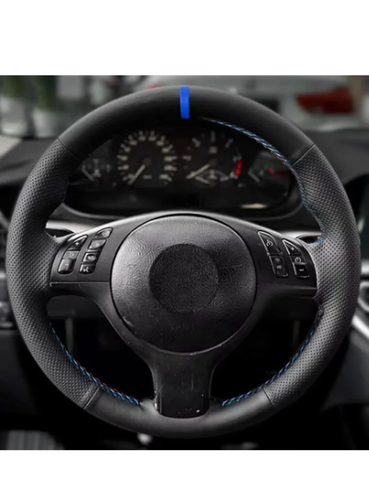 Cubierta Cosida A Mano Para Volante De Coche, De Cuero Negro, De Ante, Para BMW G20, G21, G30