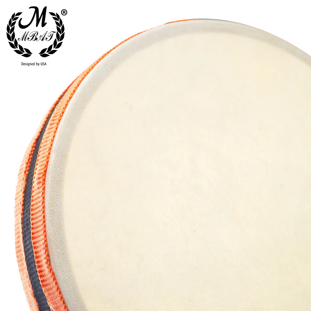 M MBAT Double-sided Sheepskin Tambourine Hand Drum Percussion Instrument Portable Kids Musical Gift Child Educational Toy