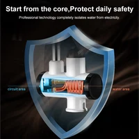 เครื่องทําน้ําอุ่นไฟฟ้า 220V ก๊อกน้ําห้องครัว Tankless ความร้อนทันที Water TAP ไหลอุ่น Mixer ดิจิตอลสําหรับภายใต้อ่างล้างจาน 2