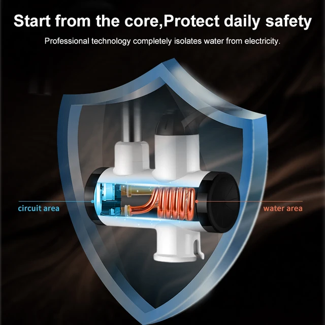 เครื่องทําน้ําอุ่นไฟฟ้า 220V ก๊อกน้ําห้องครัว Tankless ความร้อนทันที Water TAP ไหลอุ่น Mixer ดิจิตอลสําหรับภายใต้อ่างล้างจาน 2