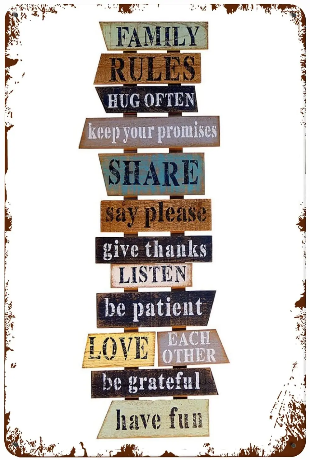 Винтажные металлические жестяные знаки keжабера, простые Семейные правила, ретро Настенный декор для бара, кафе, паба, мужская пещера, клуба, забавные постеры, табличка