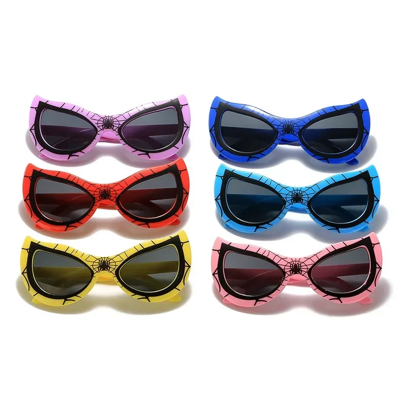 Kids Spider Sunglasses Boy Girl Cat Eye Flexible Sun Glasses UV400 Anti UVA UVB Sunshades Outdoor Goggles Polarized Sunglasses Kids Sunglasses Color Matching Sunglasses Foldable Glasses