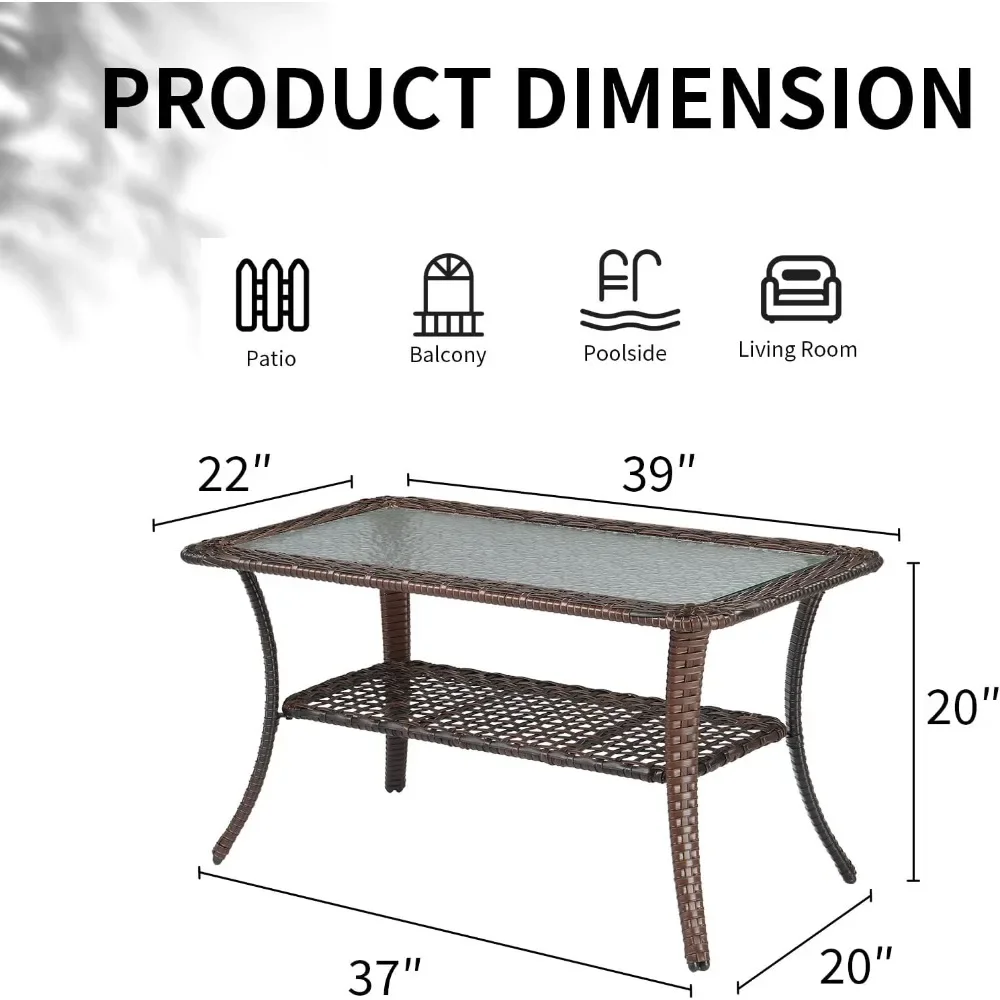 Wicker Outdoor Coffee Table 3