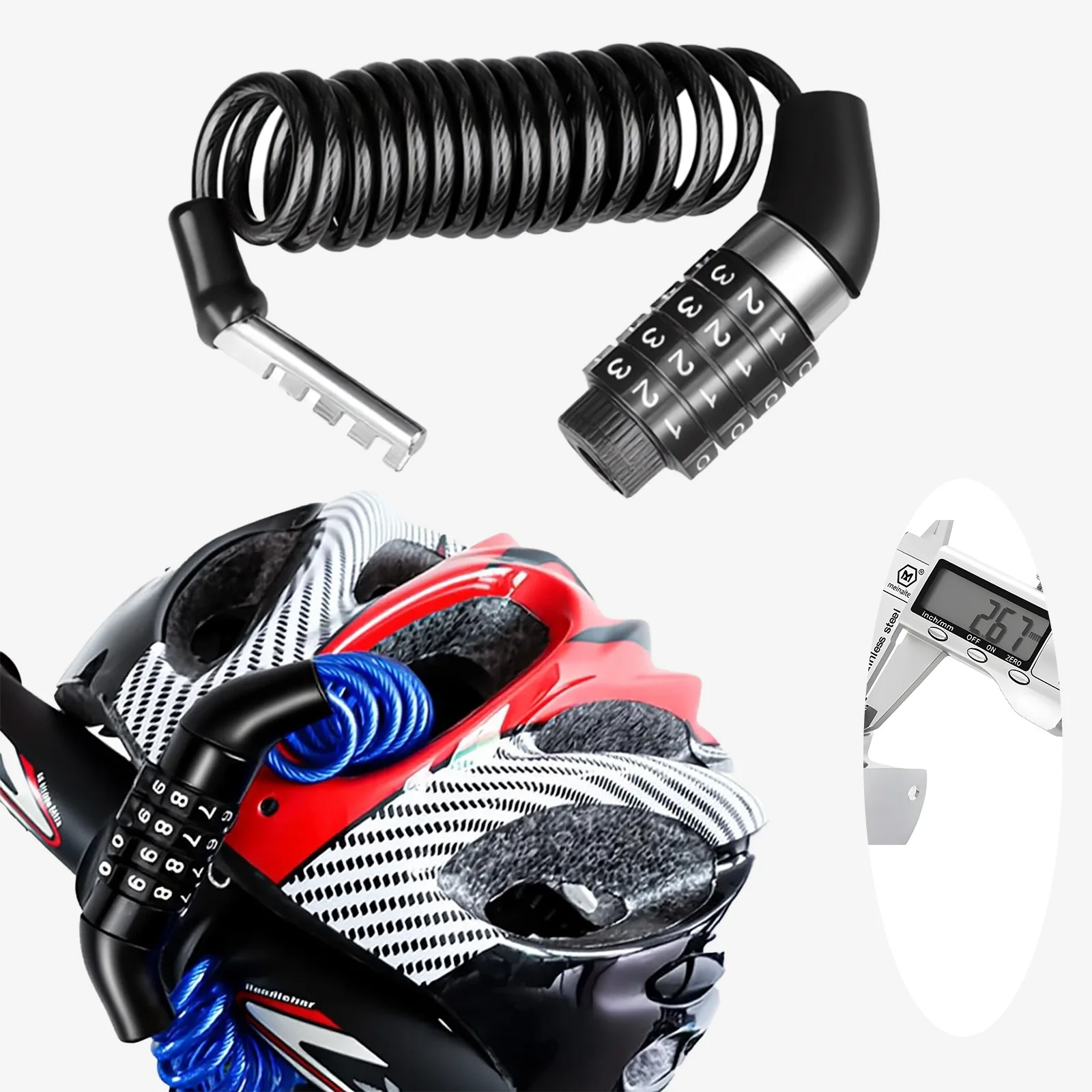 Lucchetto per Bicicletta TOSUOD a 4 Cifre, Catena di Sicurezza in Acciaio con Codice Password Antifurto, Accessori per Biciclette - immagine 3