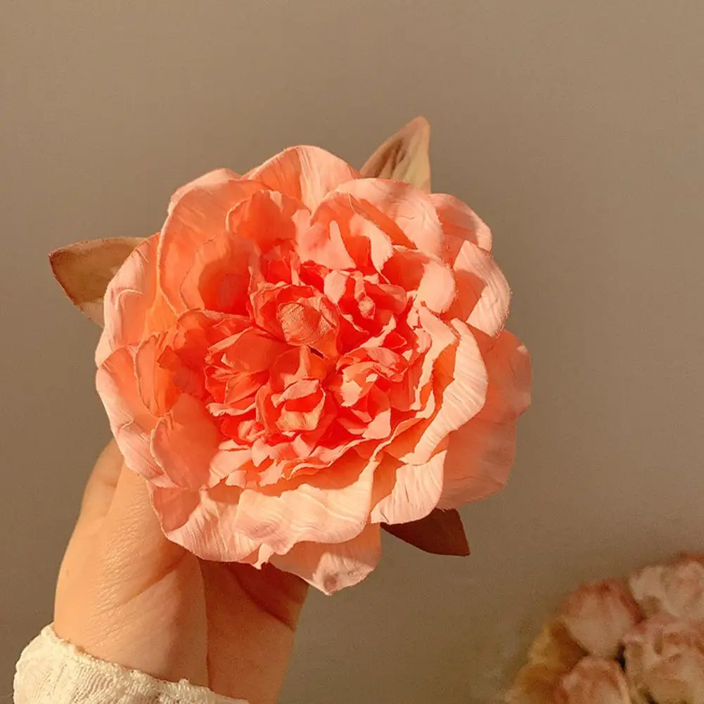 

Rose Artificial Flower Hairpin Elegant Gradient Peony Rose Hairpin Set Artificial Flower Decorative Hair Clip Trio for Women