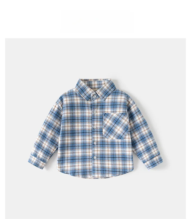 ربيع الخريف الاطفال منقوشة قميص طويل الأكمام الكورية نمط بنين بنات فضفاض المتضخم ملابس خارجية خفيفة بلوزة الأطفال عادية