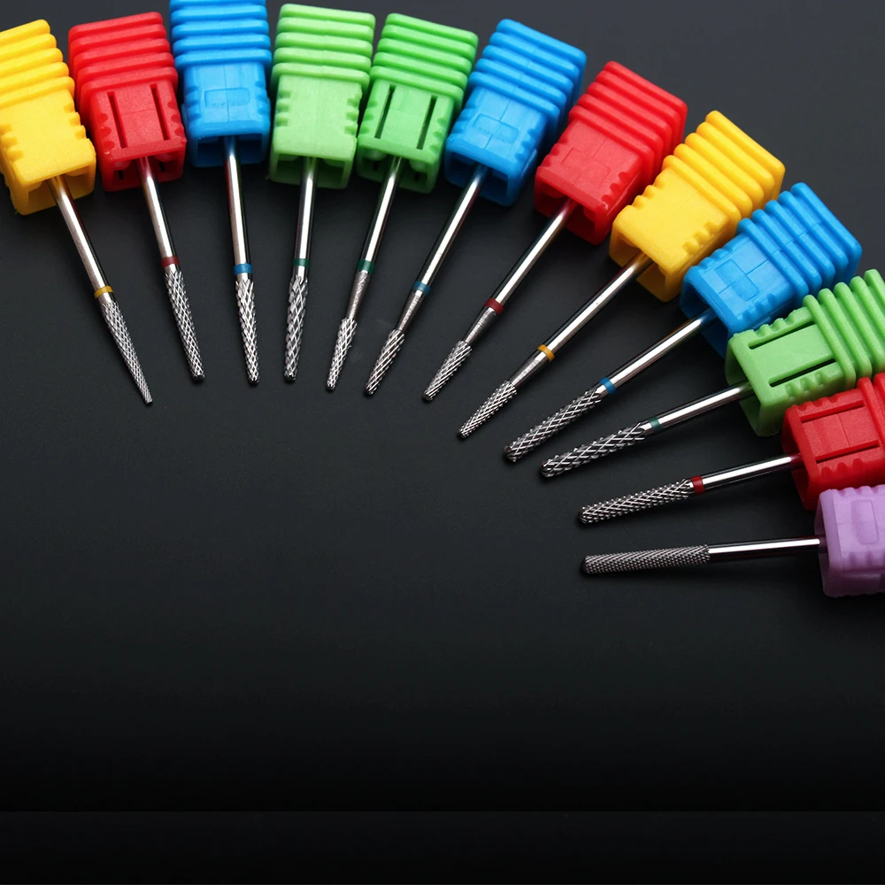 1pc Sharp Ceramic Carbide Nail Drill Bits Rotate Burr Milling Cutter for Manicure Electric Pedicure Tools Nail Manicure Accessories