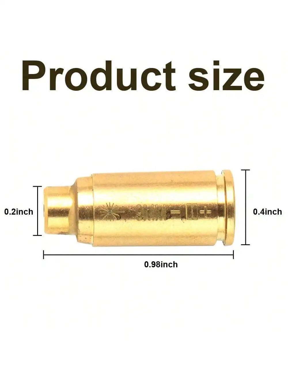 Brass CAL 9mm Red Laser Bore Sight Cartridge Bullet Shap Boresighter w/6 Battery