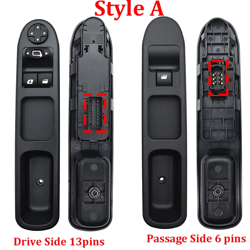 운전석 조수석 창문 제어 스위치, 푸조 207 2007-2015 6554HJ 6554.QC, 6554QC 6490HQ, 2 개