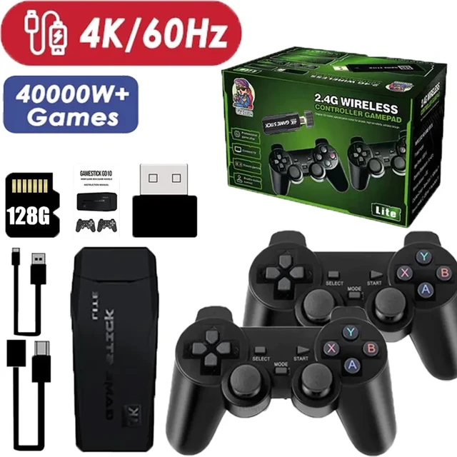 Video Game Console 64g Built-in 10000 Games Retro Handheld Game Console  Wireless Controller Game Stick For Ps1/gba Kid Xmas Gift - Video Game  Consoles - AliExpress