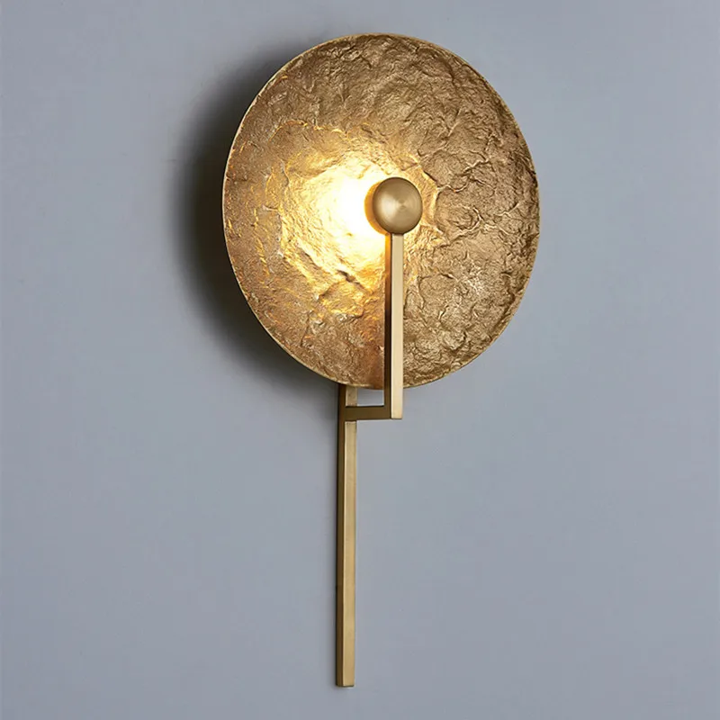 

Simple post-modern living room bedside wall lamp full copper wall light luxury hotel decoration villa corridor lamp