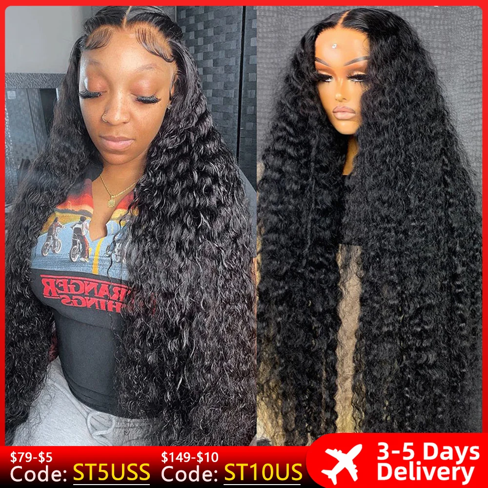 13x4 Deep Wave Frontal Wig 13x6 Hd Lace Front Water Wave Brazilian Curly Wigs For Women 360 Full Lace Wig Human Hair Pre Plucked