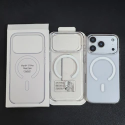 Enhanced Magnetic Clear Phone Case with Camera Button for Wireless Charging Compatibility (Clear Case)