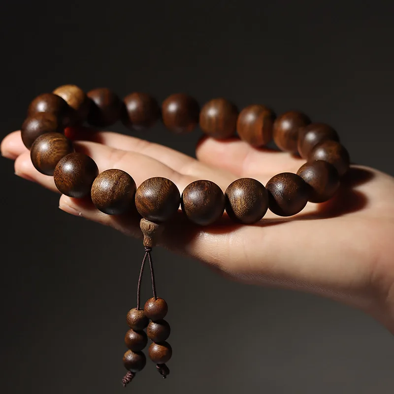 Natural Oud Agarwood Prayer Beads - Buddhist Mala Necklace & Bracelet | Vietnam Wood Beads For Meditation & Stress Relief