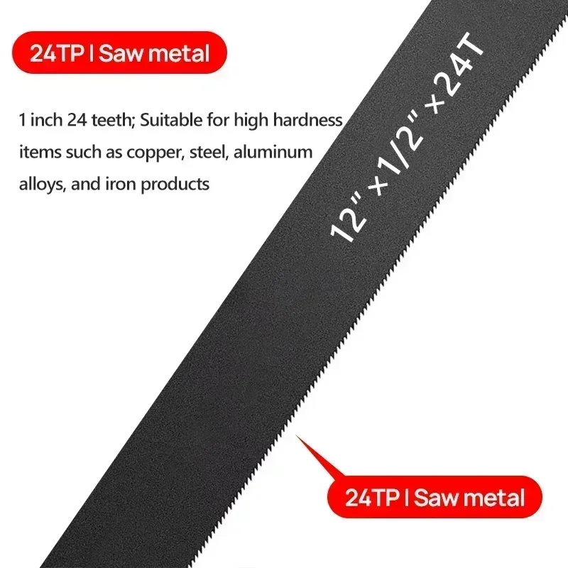 12 Inch Hacksaw with Coated Handle PP Handle Hacksaw Adjustable Metal Saw for Metal/Wood/Tree/PVC/Meat Sharp Cutting Hand Saw 5