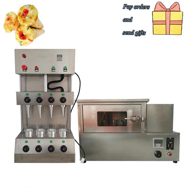 

Commercial Snack Pizza Cone Making Machine Rotating Oven And Display Cabinet