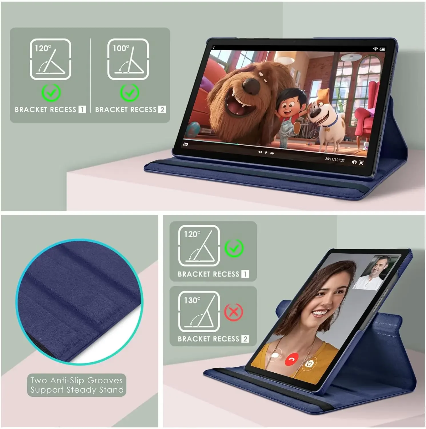 Estojo Rotativo para Samsung Galaxy Tab Capa para Tablet a9 Mais Plus 11 Sm-x210 X215 X216 5g a8 105 X200 a7 Lite8.7 T220 X110 360 - Imagem 4