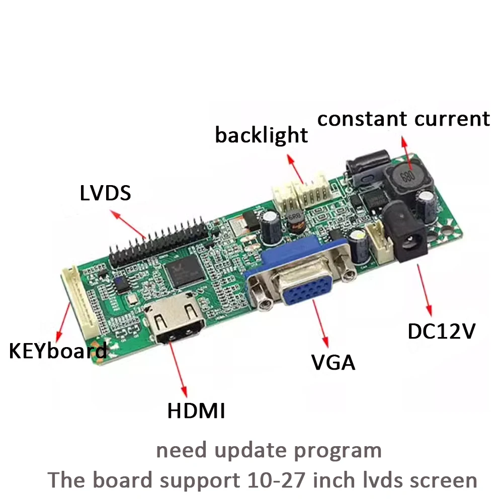 M170ETN01.1 M190PW01V8 T215HVN01.1 VGA HDMI 입력용 LCD 드라이버 보드 키트(1개 보드에 통합된 정전류