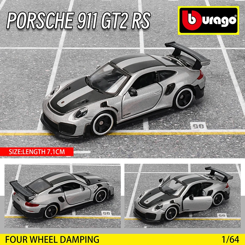 Bburago 1:64 Porsche 911 GT2 Turbo S Car Model Collection Kids