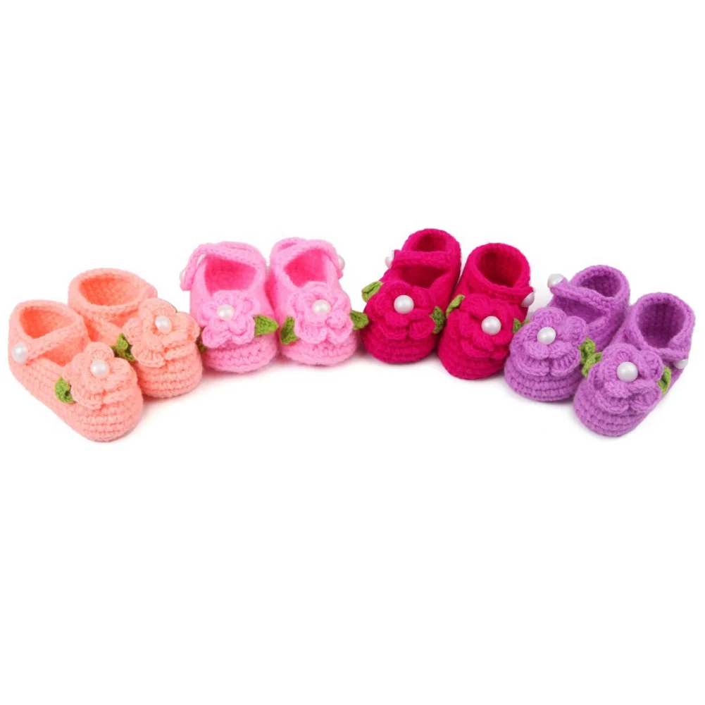 Handmade Newborn by Infant Boys Girls Crochet Knit Toddler Shoes 2