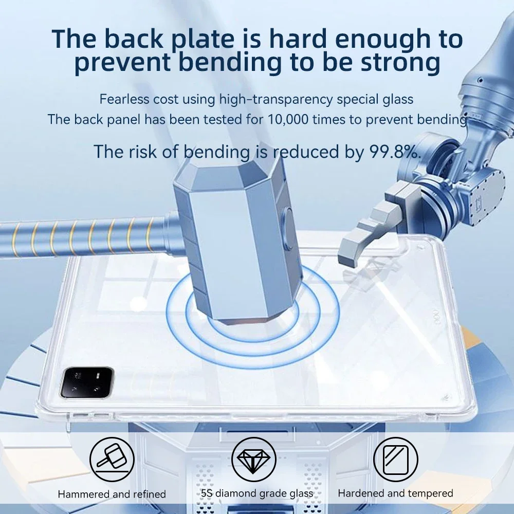 Clear Tablet Cover with Pen Holder and Awake/Sleep Function