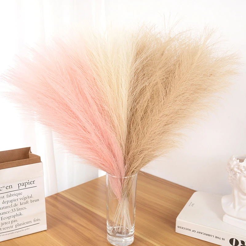 Artificial Flower 15/30PCS 42CM Fluffy Pampas Grass Boho Decor Fake Reed Plants for Wedding Home Party Living Room DIY Vase Decoration