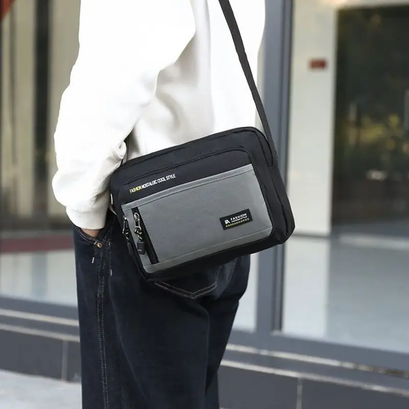 Fashion Men Crossbody Bag Single Shoulder Bags Big Capacity Storage Bag Multi-Pockets Business Crossbody Bags for Work Traveling - 4