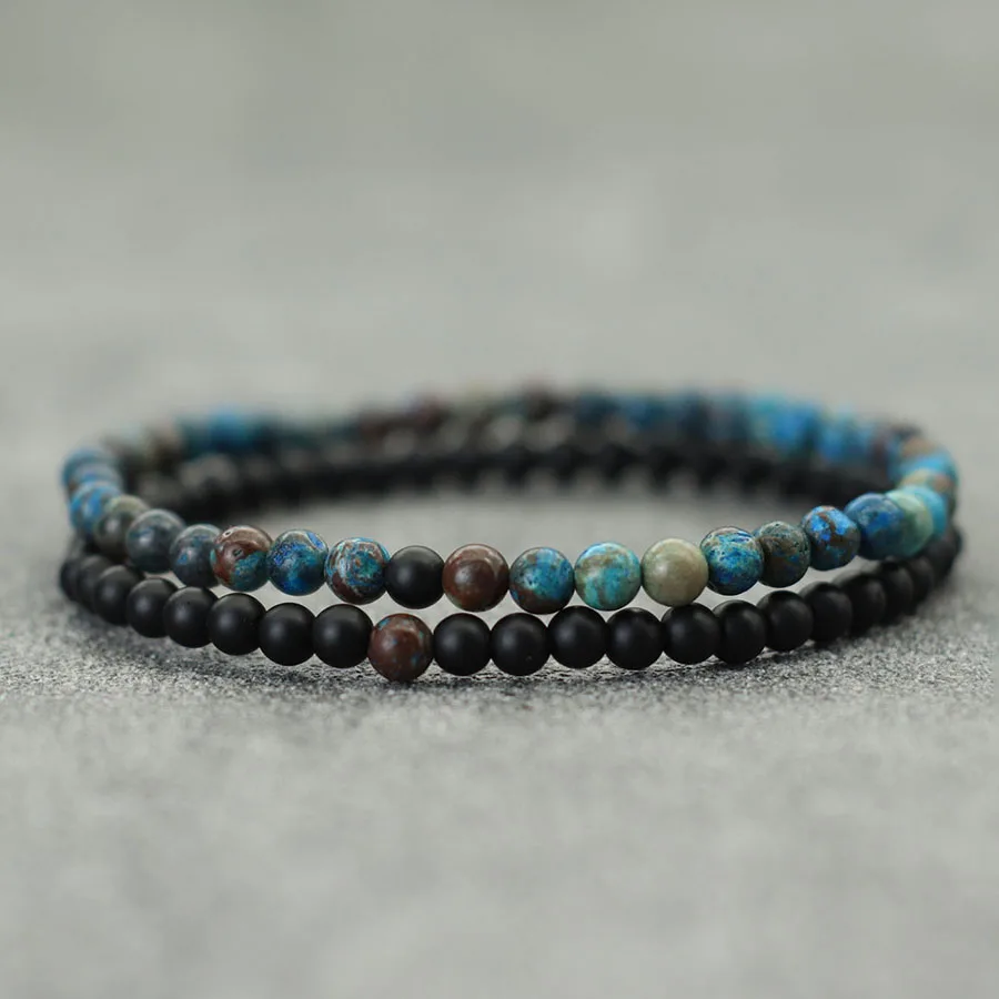 Tiger Eye Turquoise Beaded Men Bracelet Set