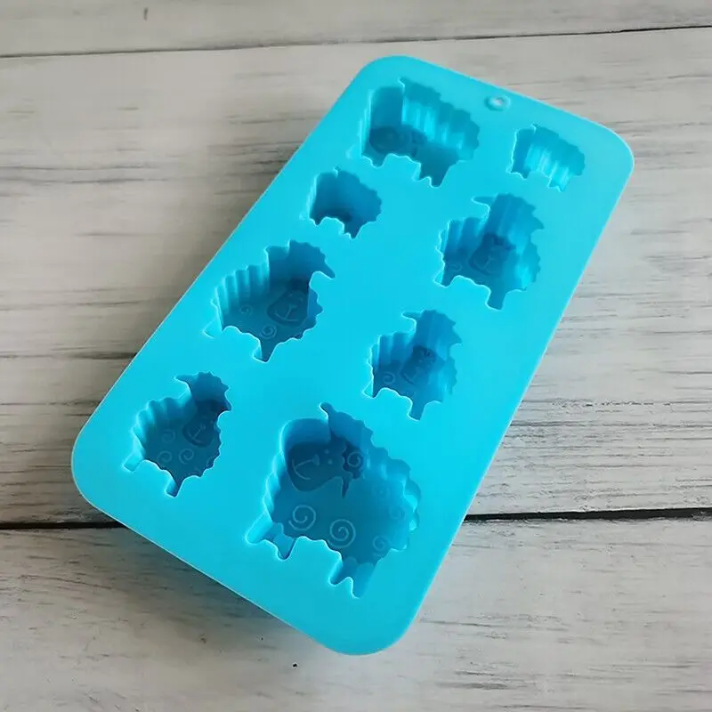 1pc 8 Holes Sheep Animal Shaped Soap Silicone Mold DIY