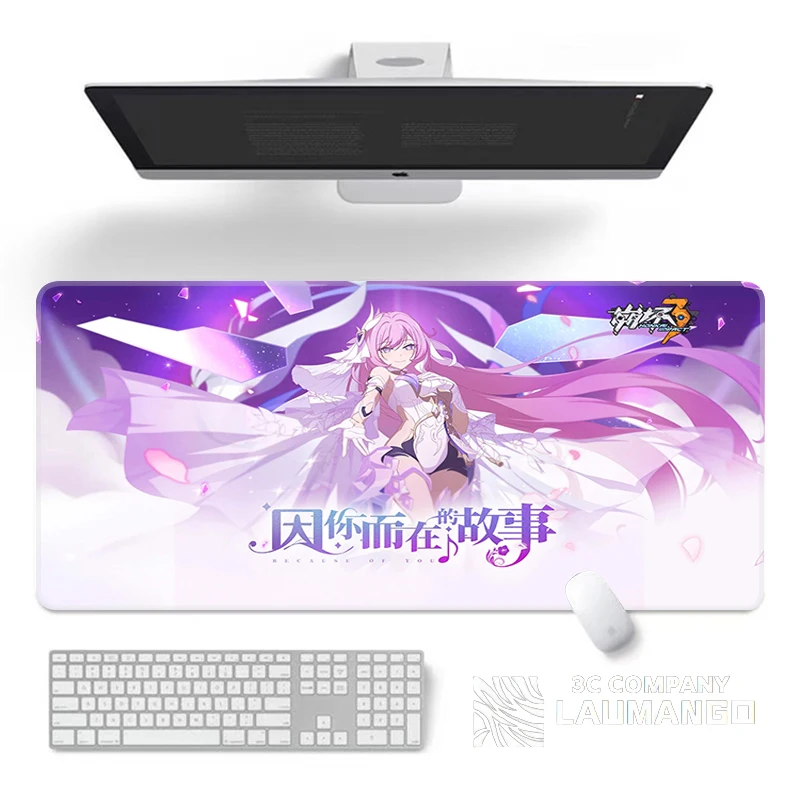 

Large Computer Mouse Pad Honkai Impact 3 Pc Gamer Cabinet Desk Mat Elysia Gaming Accessories Keyboard Non-slip Mats Mousepad Xxl