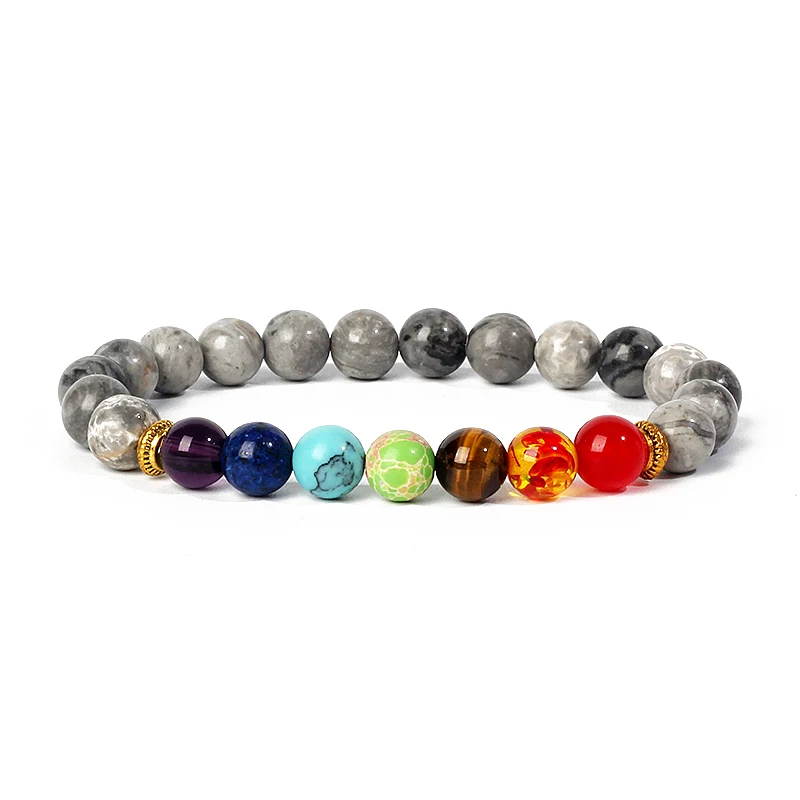 7 Chakra Diffuser Bracelets Men Women Natural Lava Stone Crystal Healing Anxiety Jewelry Mandala Yoga Meditation Bracelet Gift