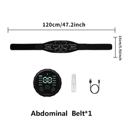 USB Rechargeable EMS Muscle Stimulator for Abs - Electronic Toning Belt and Fitness Massage Slimming Device (Abdominal  Belt)