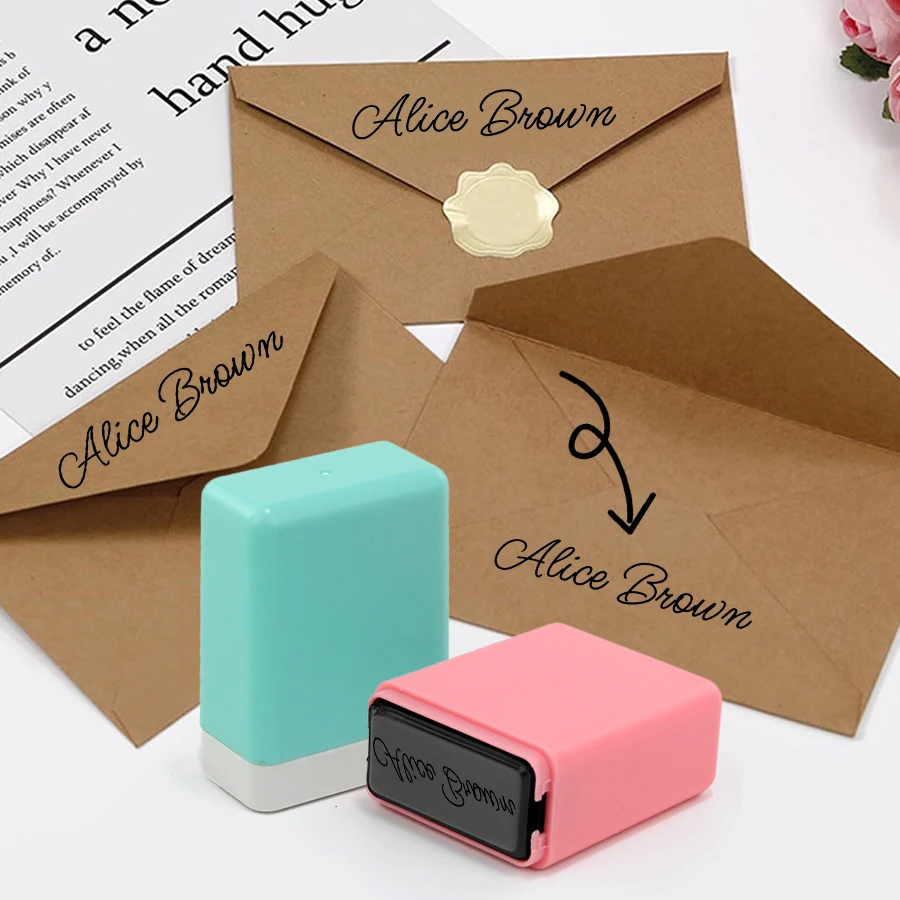 Name Stamp Ink Impression Personalized Signature Stamp Business and Personal Use Modern Look
