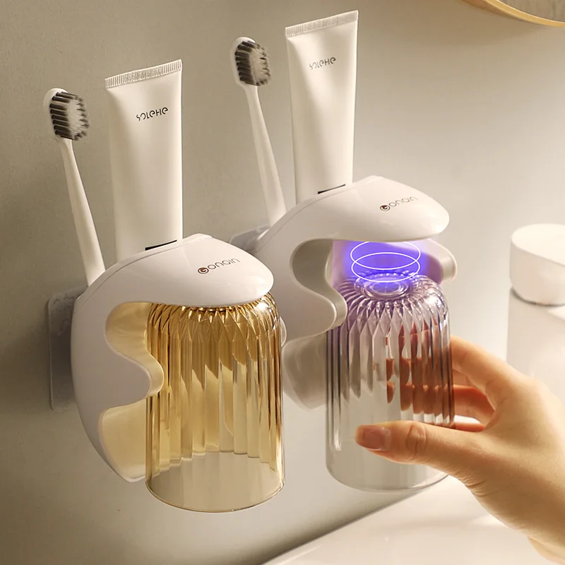 

Wall-Mounted Magnetic Gargle Cup, Storage Rack, Toothbrush Storage Box, Household Wash Suit Cup, Simple